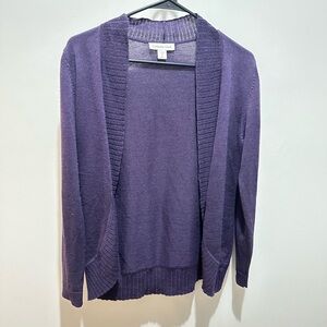 Coldwater Creek Rich Purple Open Cardigan